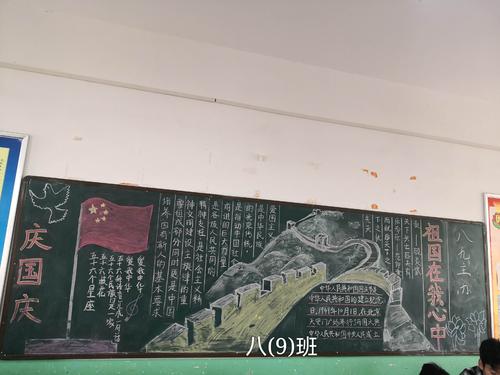 桐柏县第一初级中学八年级庆国庆祖国在我心中 黑板报展