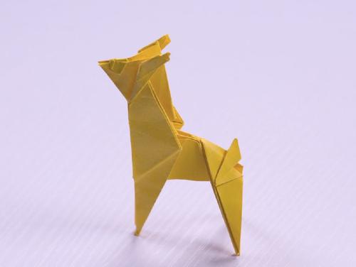 3梅花鹿折纸方法  0458  来源好看视频-柚子的手工教室梅花鹿