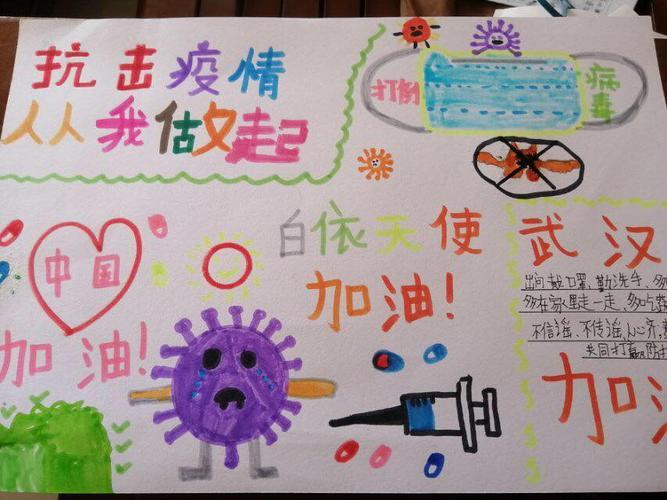 画笔加入战疫常德市二中学子抗疫手抄报为中国加油组图一一临沂十二中