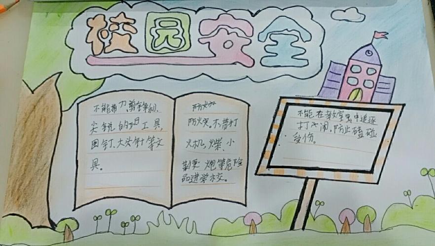 普及安全知识创建安全校园  赵固中心小学安全手抄报作品展