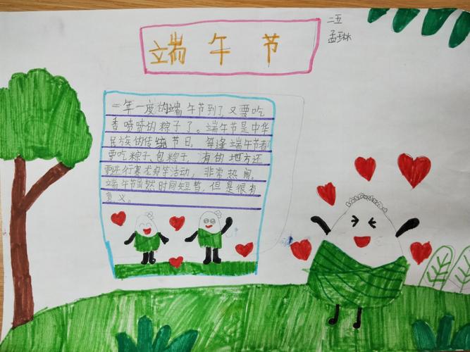 二五班手抄报展评 写美篇  农历五月初五是中国的传统节日端午节