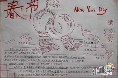 张手抄报表白图片网手绘春节年俗手抄报小学生用a3的纸画春节的手抄报