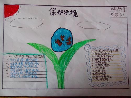 保护环境手抄报一等奖作品四年级小学生的环保手抄报六年级既简单又