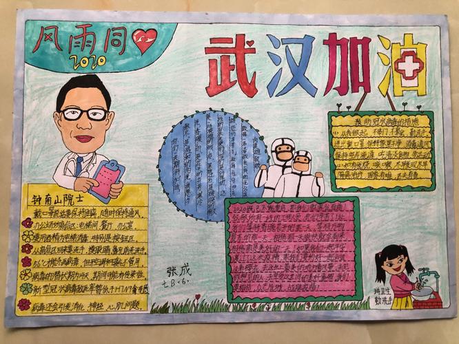 三围社区青少年绘制手抄报向一线抗疫人员致敬