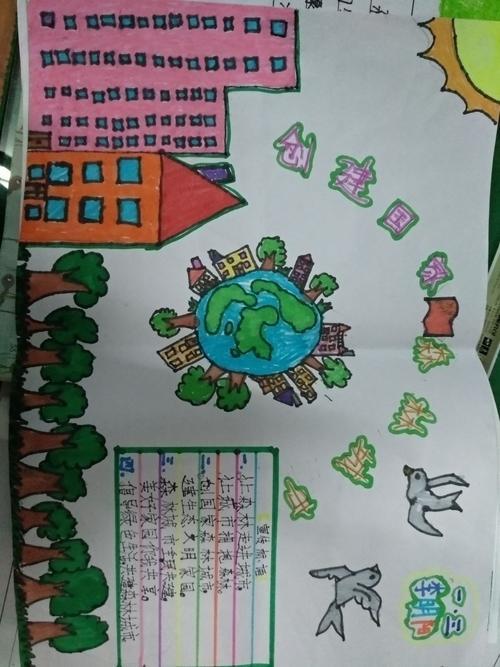 金乡县实验小学一年级3班创森林城市享绿色家园手抄报