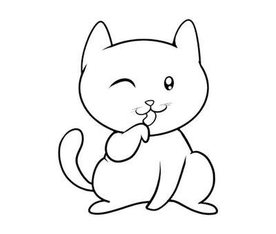 儿童简笔画 可爱小猫简笔画图片 可爱小猫动物-20kb