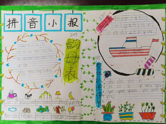 小学一年级拼音手抄报优秀作业展 写美篇汉语拼音是学习汉字的重要