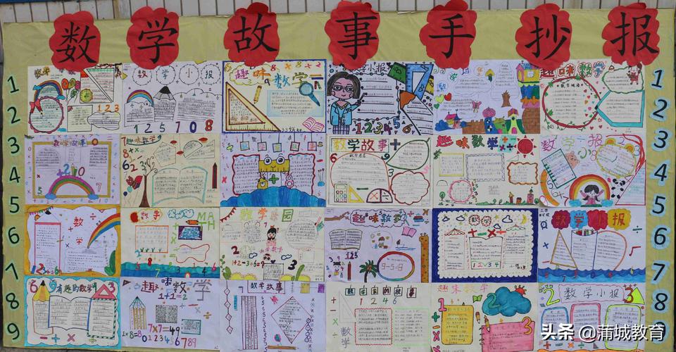 六年级蒲城县南街小学开展数学手抄报展示活动此次活动让学生在动手