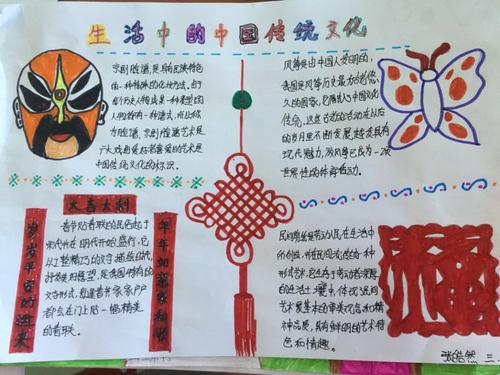中国传统文化手抄报滨海新区塘沽徐州道小学15级3