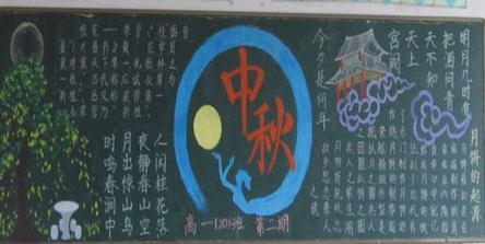 中秋节简单的初一黑板报设计