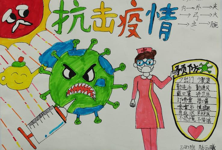 六安市城北小学庆六一学生抗击疫情手抄报作品展