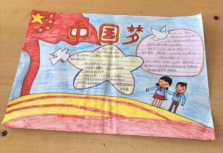五一班的同学为此也制作了共筑中国梦为主题的手抄报.