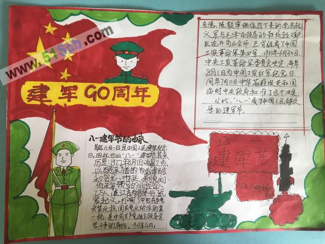 建党节手抄报建军周年手抄报内容 中国人民解放军的前身是1927年8月1