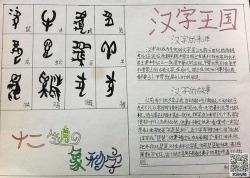 关于汉字的起源和演变手抄报 汉字的起源手抄报