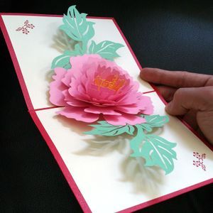 3d立体创意贺卡洛阳牡丹妇女节母亲感谢卡片手工定制康乃馨祝福卡牡丹