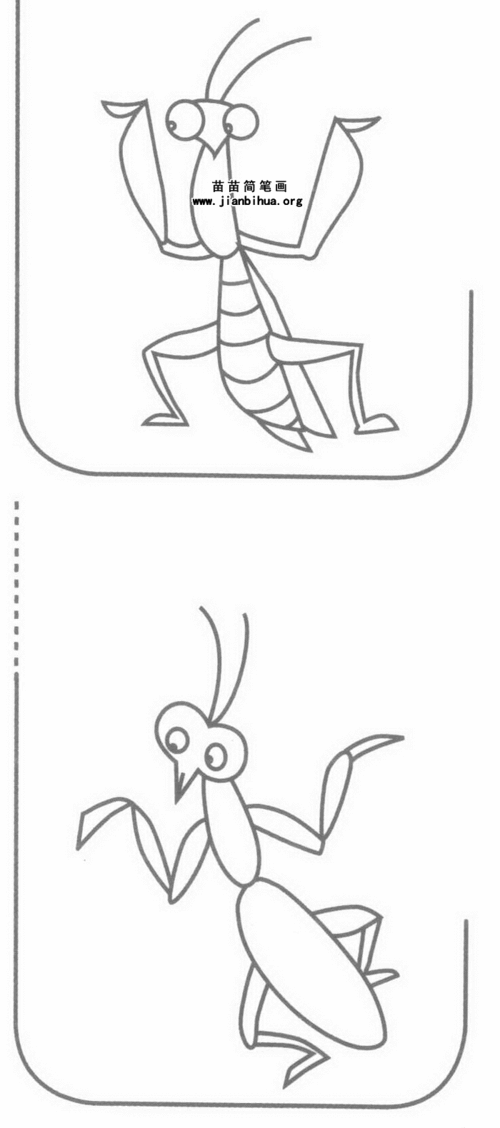 大刀螳螂简笔画图片