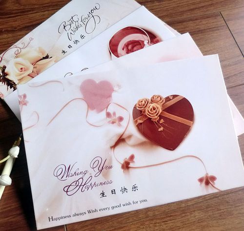 韩国创意贺卡 温馨淡雅商务祝福大贺卡 企业送员工顾客 生日卡片