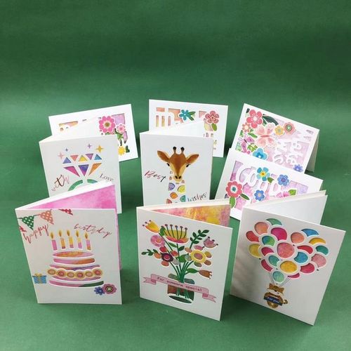 韩国创意贺卡打开有立体图案生日商务祝福教师圣诞对折卡片包邮