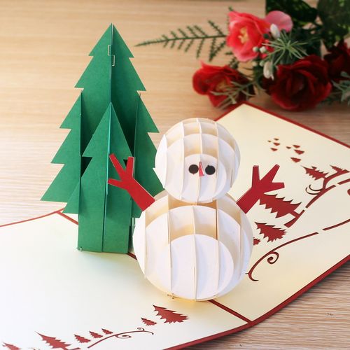 3d立体手工剪纸雕刻贺卡圣诞节儿童感恩礼物商务定制创意小卡片