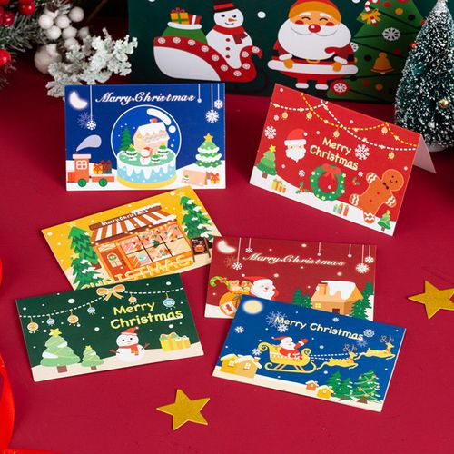 厂家 新款圣诞贺卡 圣诞节可爱卡通祝福小卡片礼品留言卡