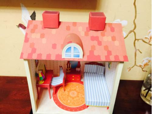 手工纸模型小屋温馨卧室折纸