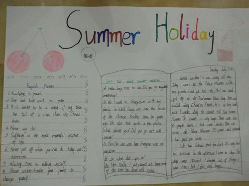 五年级关于暑假生活英语手抄报暑假生活手抄报