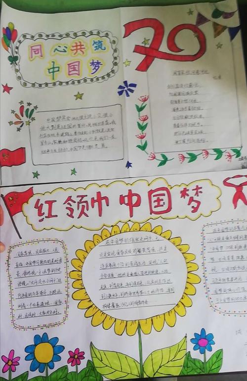 城内小学二年级一班《同心共筑中国梦》主题的手抄报