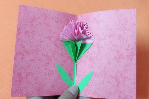 视频母亲节创意折纸立体康乃馨折纸贺卡祝天下母亲节日快乐
