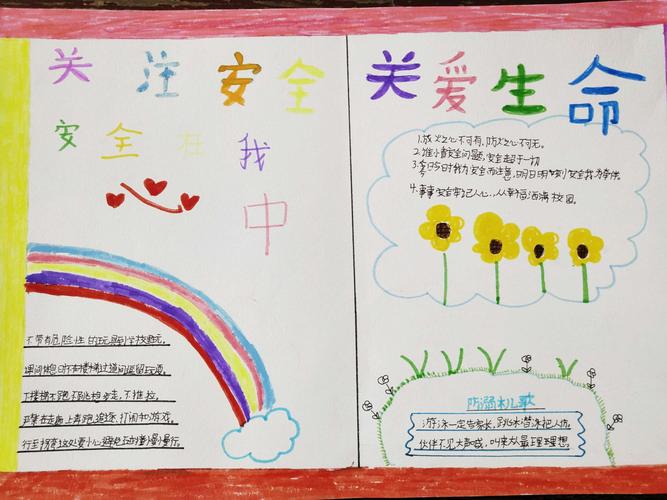 五年级安全教育活动手抄报展示 写美篇  生命一个多么鲜活的词语