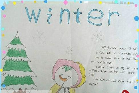 描写冬天的英语手抄报图片