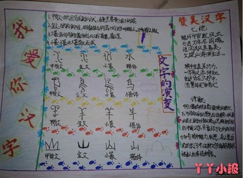 简单汉字的演变语文手抄报怎么画四年级