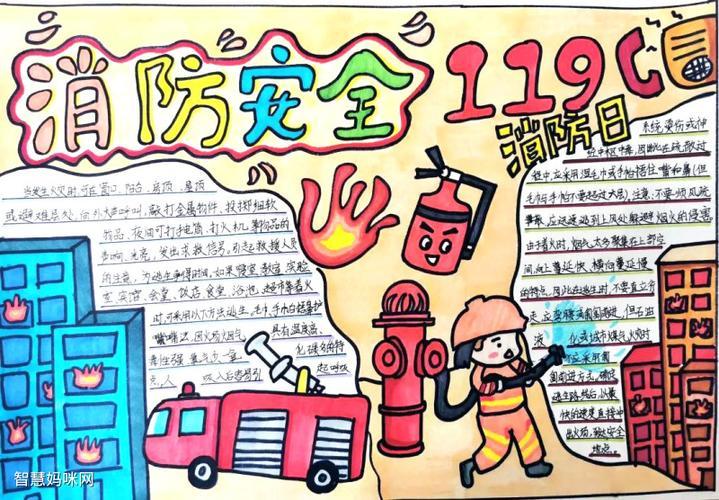 小学生消防手抄报简单又漂亮小学生关于消防日的手抄报 小学消防手