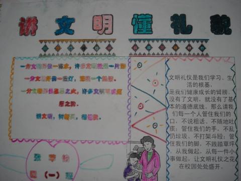 小学五年级语文讲文明懂礼貌的手抄报怎么画