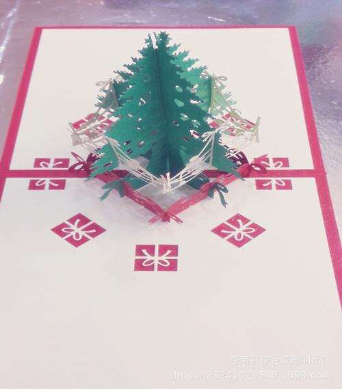3d立体圣诞贺卡 纯手工立体纸雕镂空明信片贺卡定做 圣诞雪.