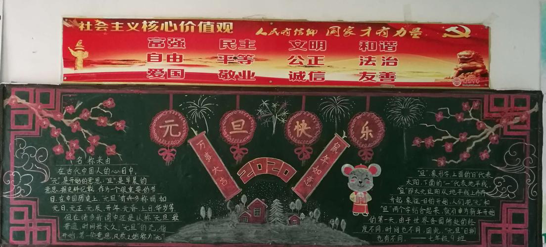 庆元旦迎新春万宁中学12月份主题黑板报比赛