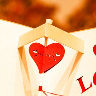 情人节贺卡白送心动文艺表情侣女友礼物韩国创意爱心形立体小卡片