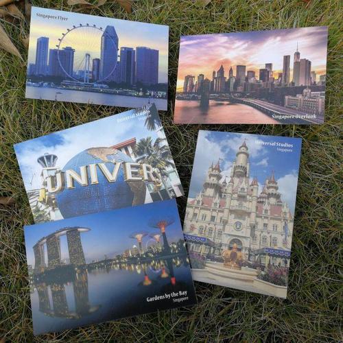 旅游风景风光明信片创意唯美贺卡片新加坡狮城风景明信片一套20张