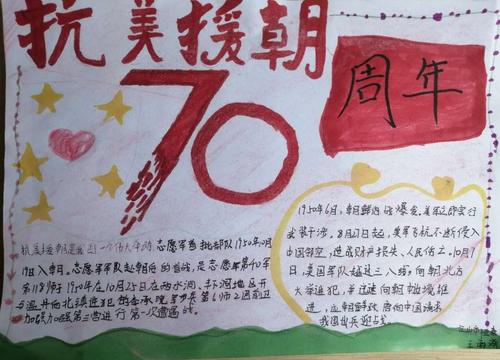 衢州市红领巾学院第九假日小队为纪念抗美援朝70周年手抄报展示