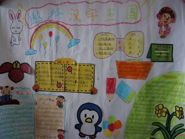 小学生关于汉字的手抄报-遨游汉字王国