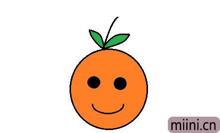 橙色水果简笔画简单图片