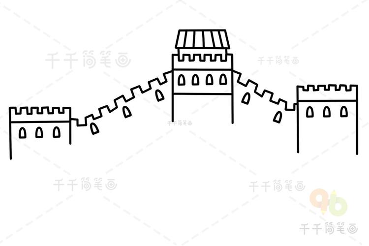 三国城墙简笔画图片