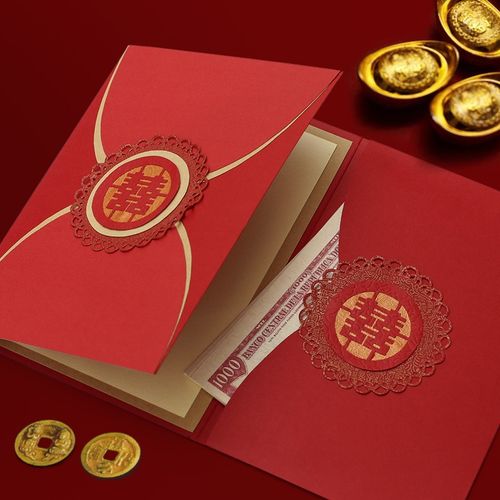 立体结婚礼高级礼金手工创意红包贺卡可装钱三折红包
