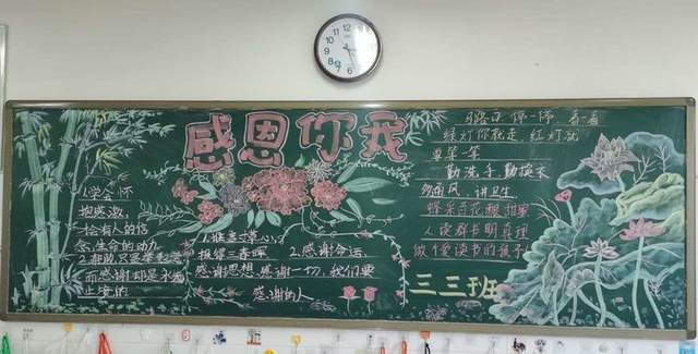郑州市惠济区薛岗小学举办学会感恩主题黑板报评比活动