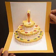 生日贺卡手工制作教程之立体生日蛋糕贺卡如何制作132生日