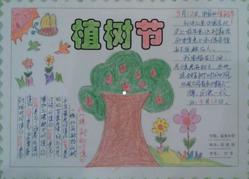 四年级植树节的手抄报植树节的手抄报