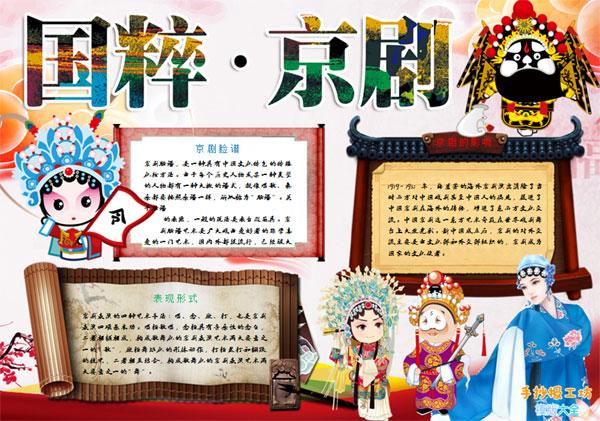 十分钟学会中国传统文化手抄报中国国粹京剧戏曲小报