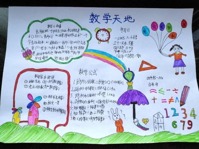 四年级一班数学手抄报作品潢川县仁和中心小学举行数学快乐学习六个一