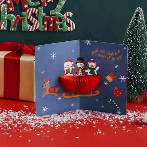 2021新款圣诞节小卡片纸高档圣诞贺卡定制3d立体明信片christmas8