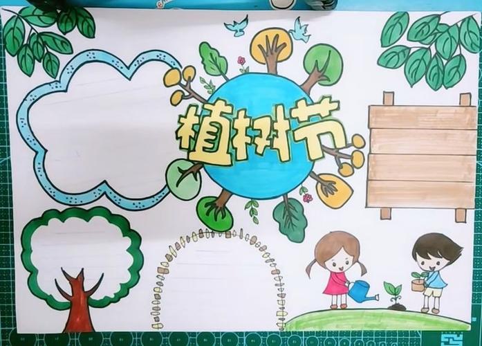 寻创意|关于植树节的儿童画手抄报素材
