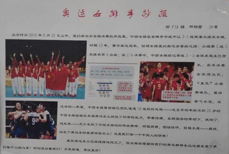 中国女排精神手抄报图片大全奥运手抄报